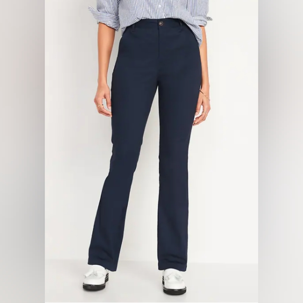 Old Navy High-Waisted Wow Stretch Boot-Cut Pants for Women NWT size 10 Ink Blue